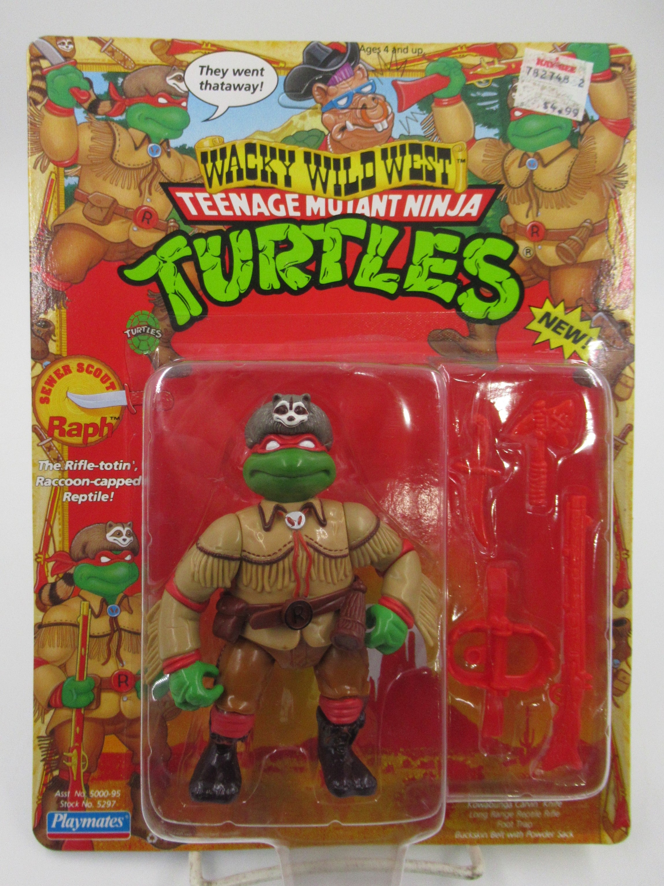 Teenage Mutant Ninja Turtles Sewer Scout Raph Wacky Wild West Figure TMNTs - Playmates (1992)